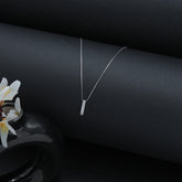 Silver Dangling Droplet Diamonds Pendant With Chain